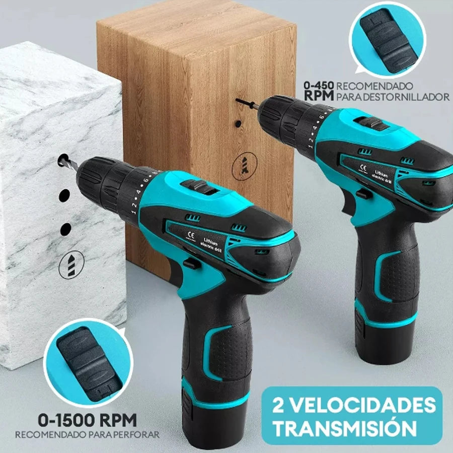 Wireless Drill Tool Kit for Home Repair, Suitable for DIY and Woodworking, Multifunctional Repair Tool Box Sold by