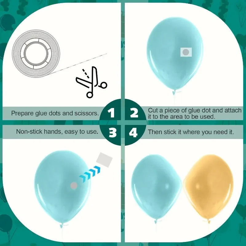 Cinta adhesiva transparente de doble cara, pegamento para globos, adhesivo de puntos, globos para fiesta de boda y cumpleaños, pegatina de pegamento, soporte para fotos, arco