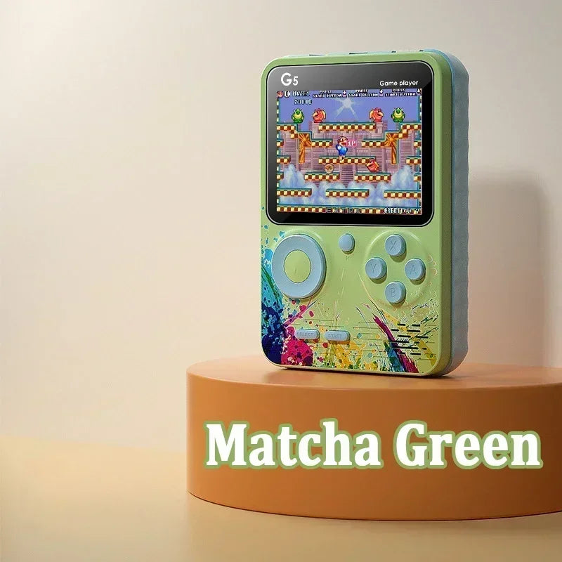 Consola de juegos portátil Retro G5 con 500 juegos clásicos, Gamepad portátil con pantalla de 3,0 pulgadas, batería recargable de 1020mAH, Color Macaron