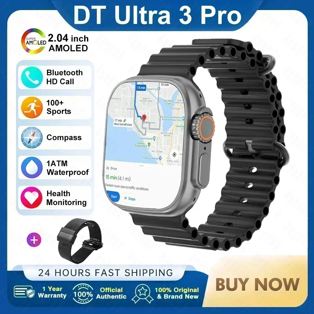 2025 nuevo reloj inteligente con memoria de 32GB para hombres y mujeres NFC Bluetooth llamada reproducción de música carga inalámbrica deporte Fitness SmartWatch
