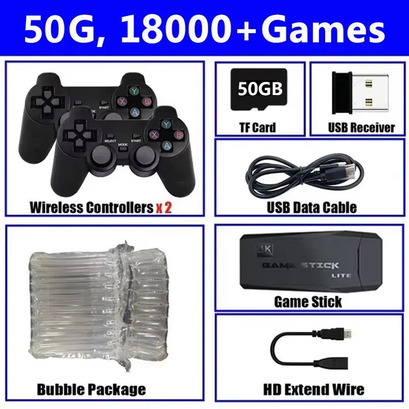 Consolas de videojuegos M8, 2,4G doble de mando inalámbrico, 20000 juegos, TV, Stick 4KFor PS1/FC/GBA, reproductor de juegos portátil Retro