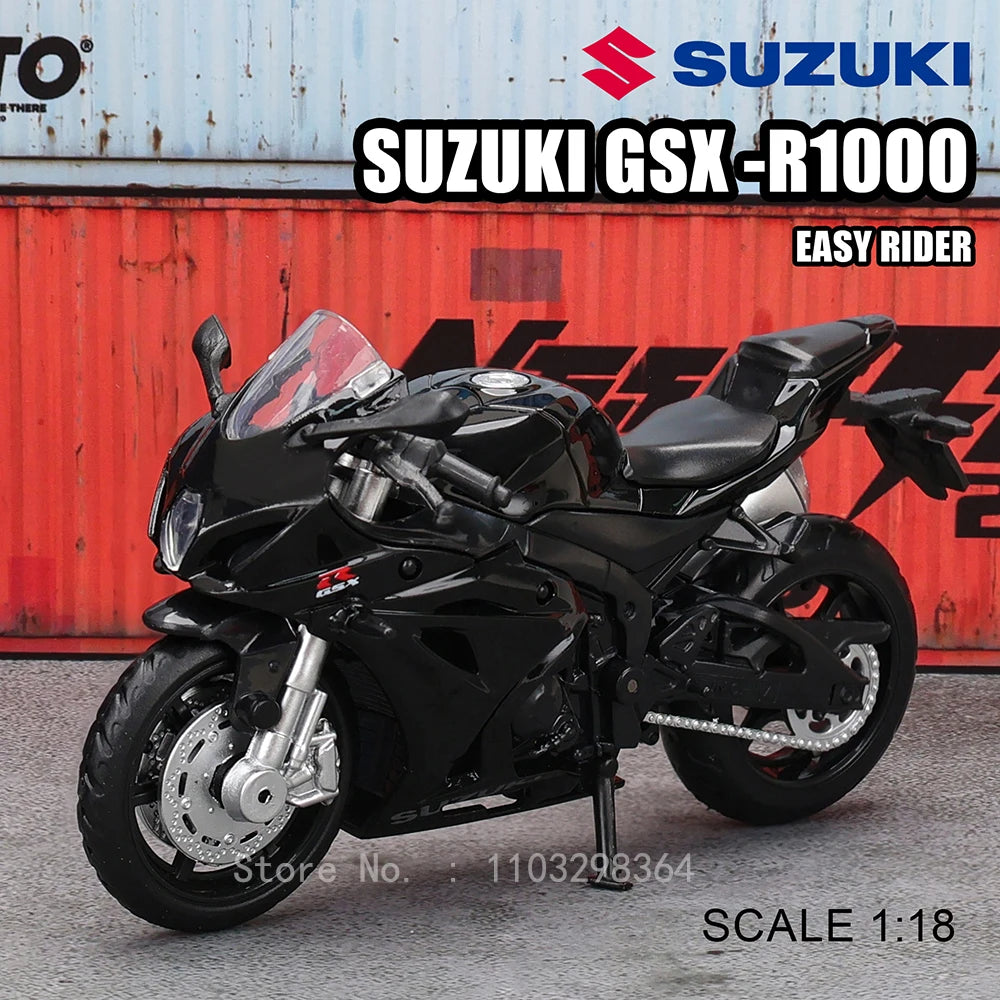 MSZ 1:18 Suzuki GSX-R1000 YAMAHA YZF-R1 motocicleta clásica modelo estático aleación fundición a presión coche juguete regalos