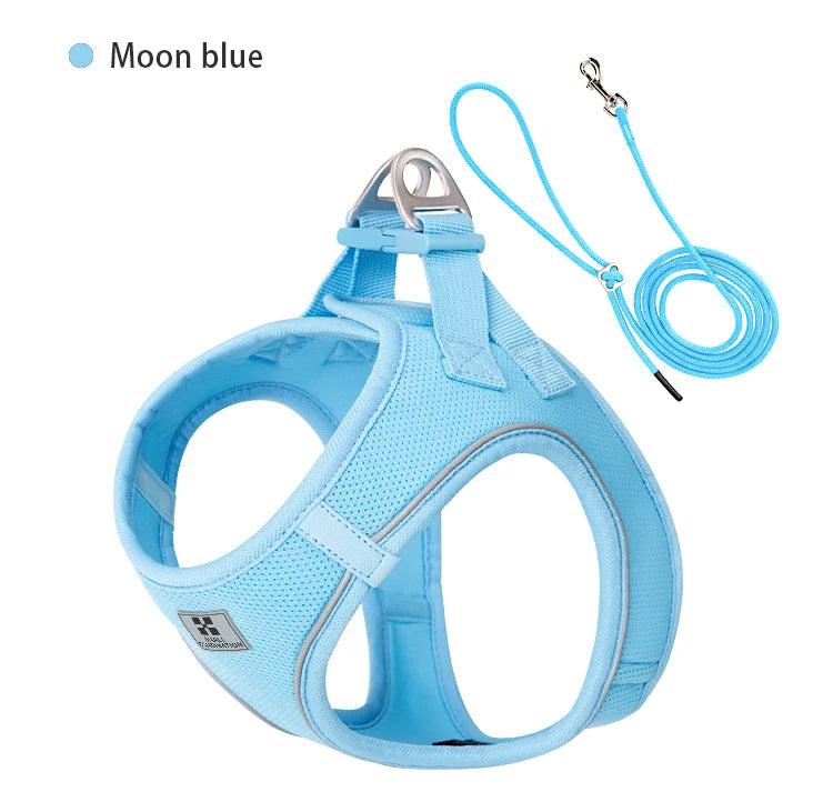 Juego de correas y arnés para perros pequeños y medianos, arnés reflectante ajustable para cachorros y gatos, chaleco para mascotas, Chihuahua, Yorkies, caminar al aire libre
