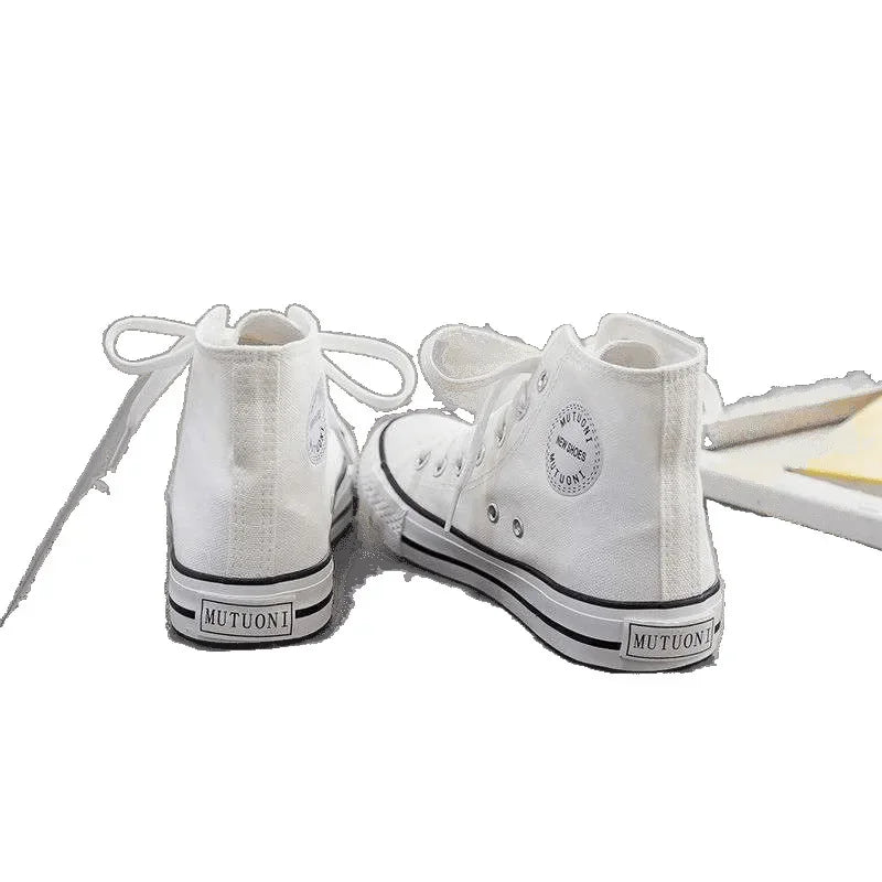 Zapatos de lona Ins de alta calidad para mujer, zapatos coreanos Ulzzang versátiles para estudiantes, primavera, nuevo estilo, cubierta de tobillo de fondo plano, zapatos con suela de goma