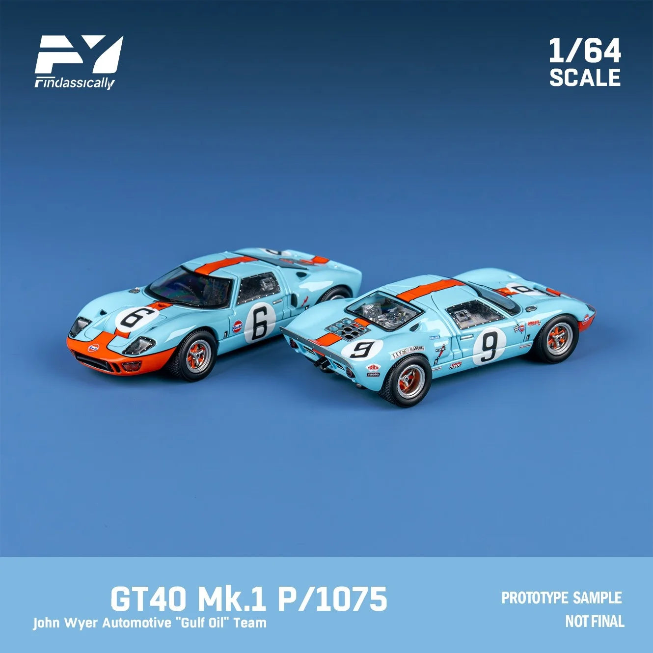 Findclassically FY 1:64 GT40 MK II GULF Color Diecast Model Car