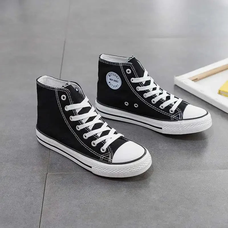 Zapatos de lona Ins de alta calidad para mujer, zapatos coreanos Ulzzang versátiles para estudiantes, primavera, nuevo estilo, cubierta de tobillo de fondo plano, zapatos con suela de goma