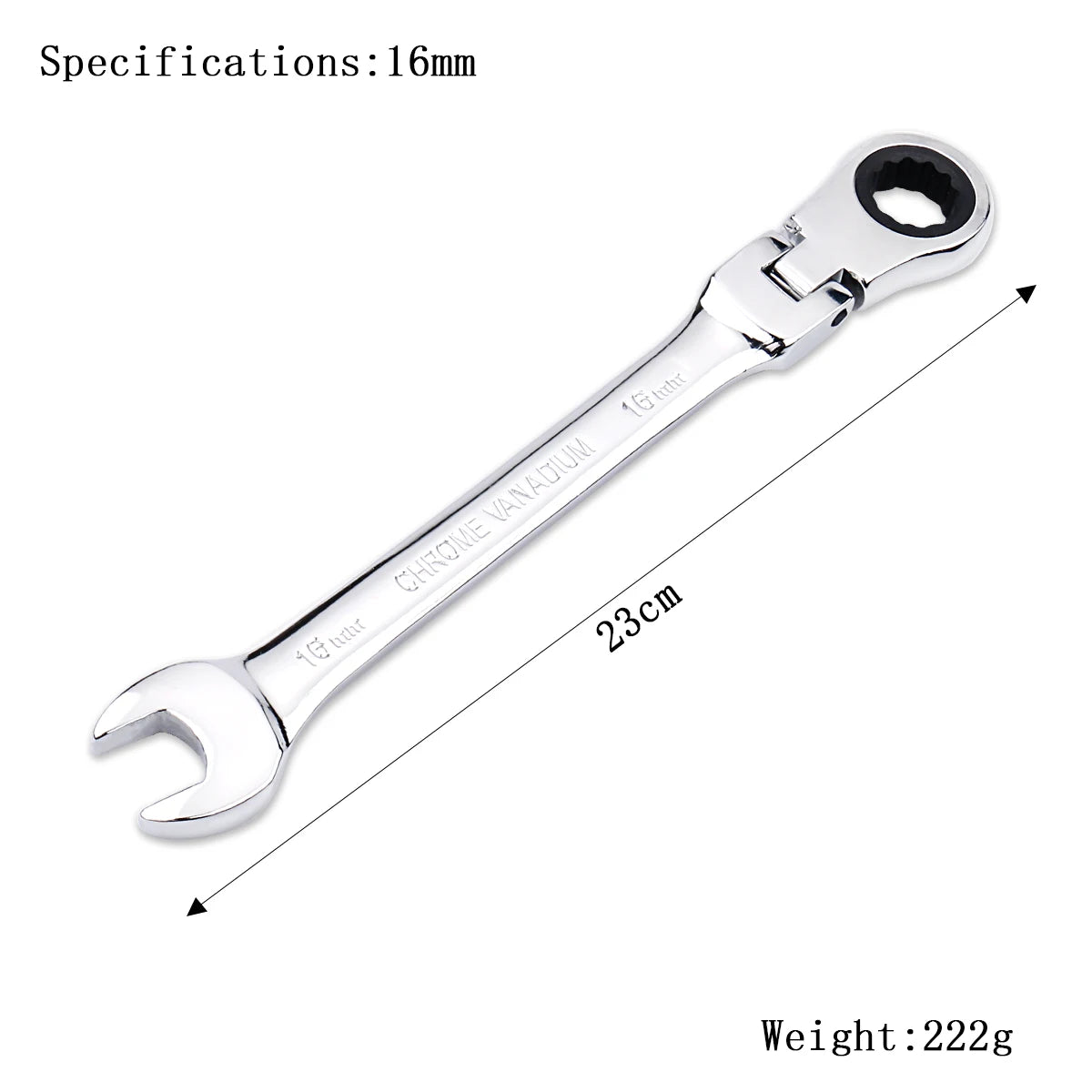 Llave de trinquete de llaves, juego de llaves, herramienta manual, trinquete de 72 dientes, cabezal Flexible, acabado de espejo, 6mm-27mm, reparación de automóviles y hogares, 1 Uds.