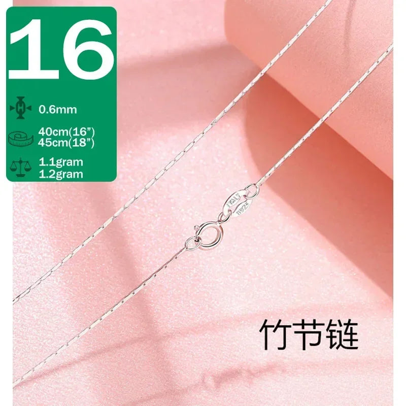 TrustDavis-collar de Plata de Ley 925 auténtica con forma de serpiente y ondas de agua, cadena de caja de 40/45cm, collar para mujer, joyería DC25