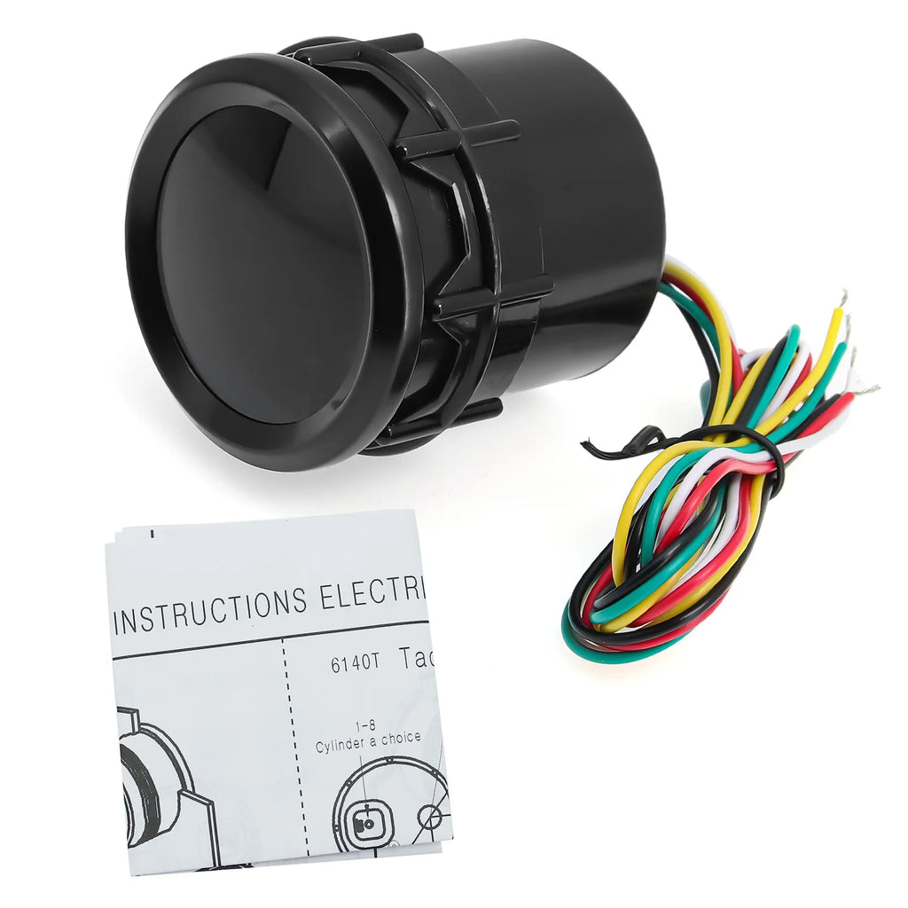 Tacómetro automático con lente ahumada de 2 '', 52mm, luz roja LED blanca, medidor de 0-8000 RPM, tacómetro para coche para vehículos universales de 1-8 cilindros