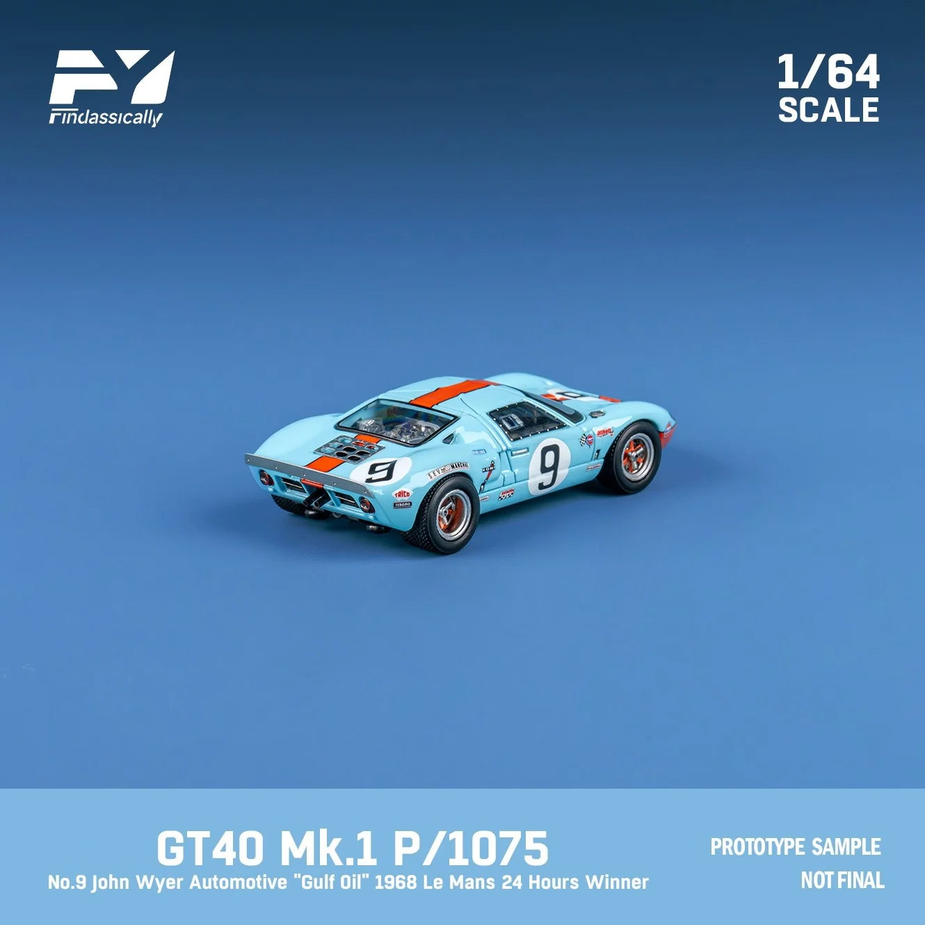 Findclassically FY 1:64 GT40 MK II GULF Color Diecast Model Car