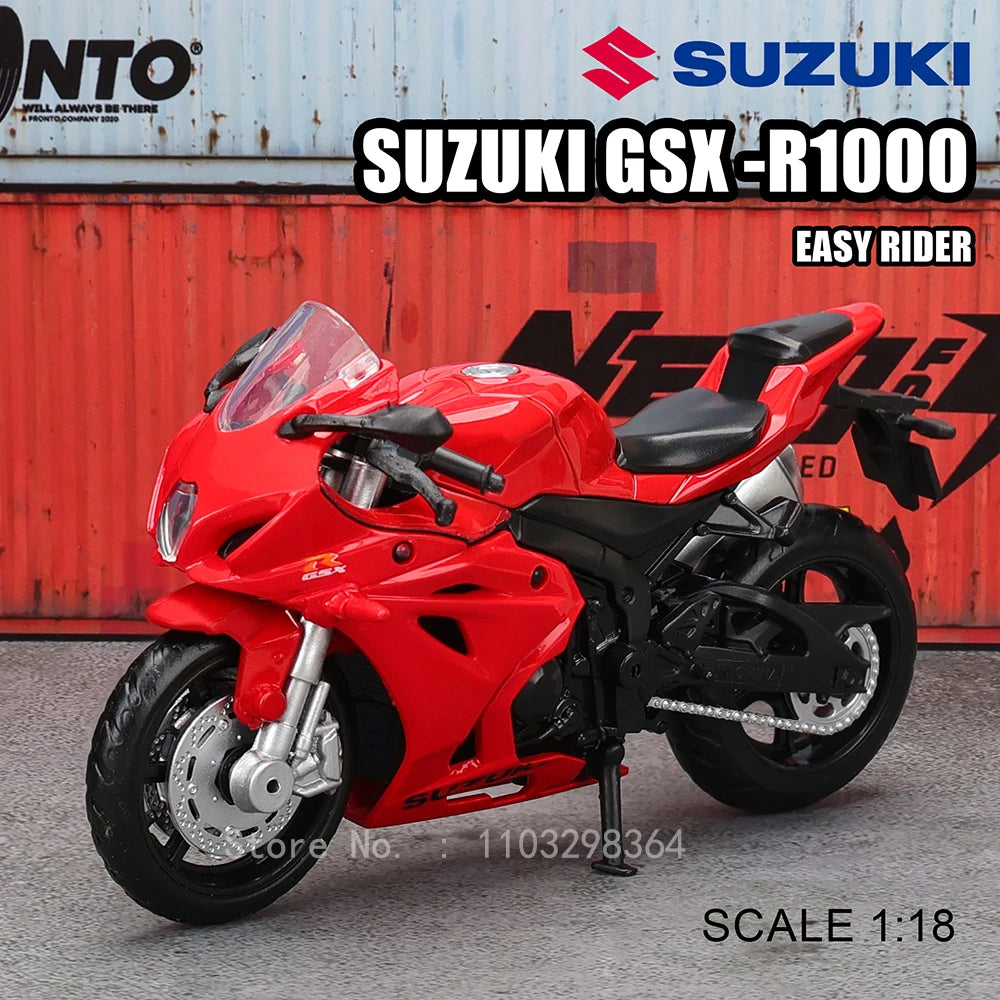 MSZ 1:18 Suzuki GSX-R1000 YAMAHA YZF-R1 motocicleta clásica modelo estático aleación fundición a presión coche juguete regalos