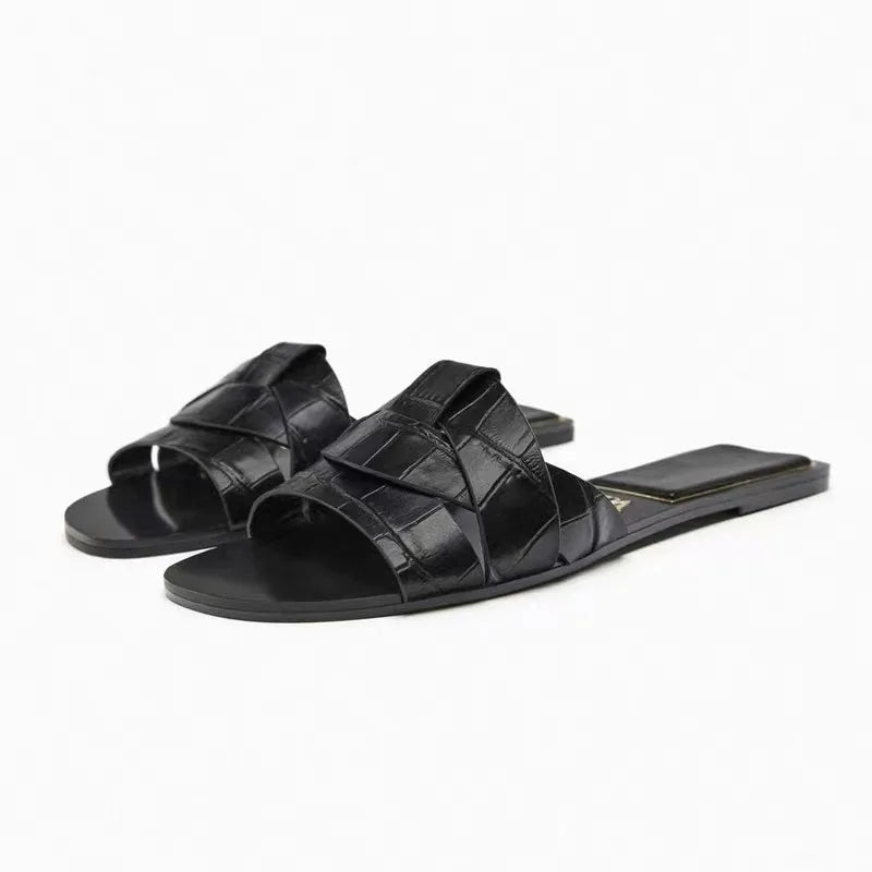 Zapatillas de moda para mujer, Sandalias planas sexys, informales, para playa y arena, elegantes, 2024