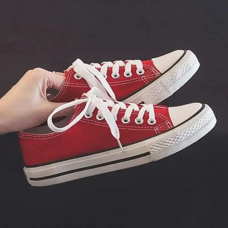 Zapatos de lona Ins de alta calidad para mujer, zapatos coreanos Ulzzang versátiles para estudiantes, primavera, nuevo estilo, cubierta de tobillo de fondo plano, zapatos con suela de goma