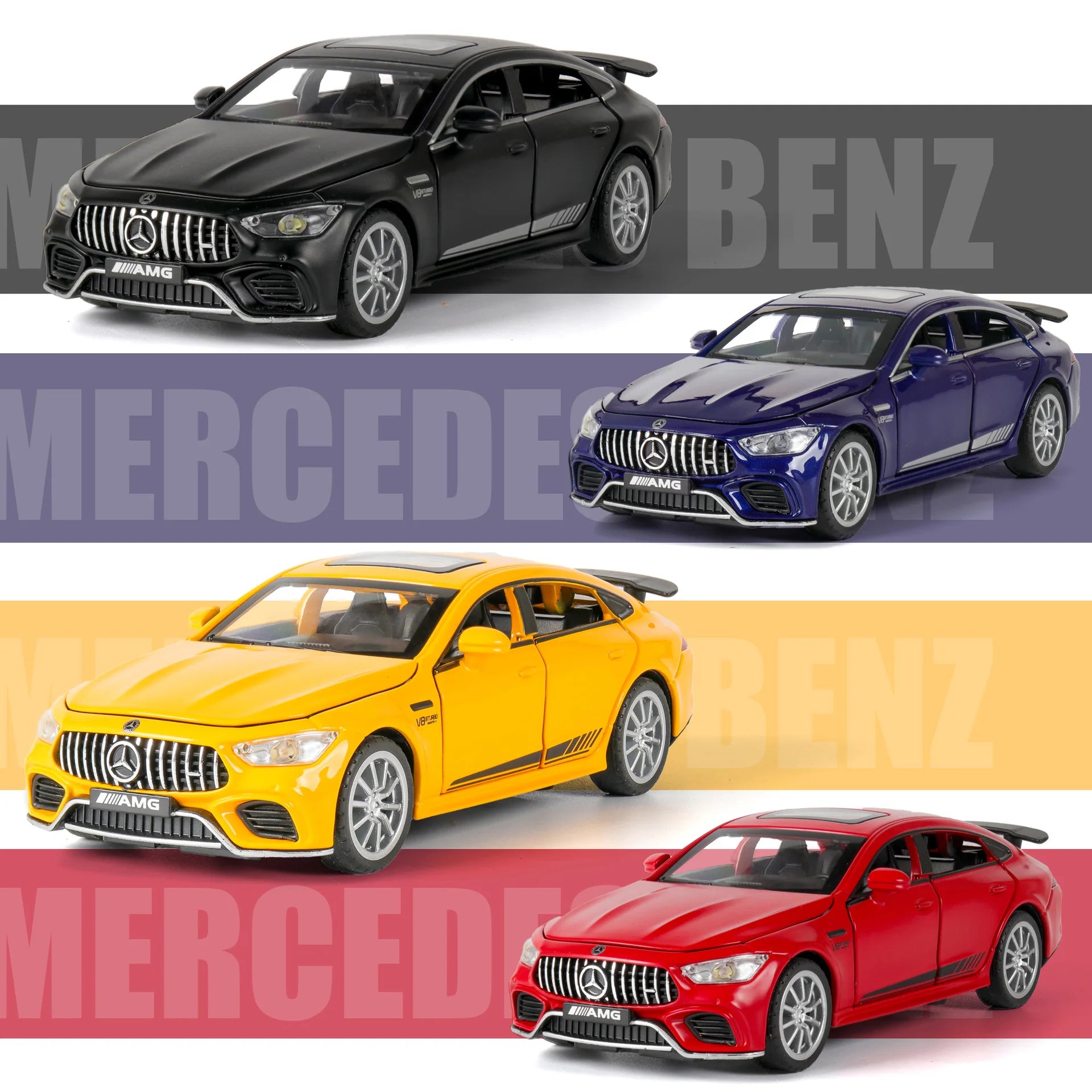 1:32 Mercedes Benz AMG GT63 coche deportivo aleación Diecast modelo de coche sonido luz tirar hacia atrás juguetes adornos regalo para niños recoger