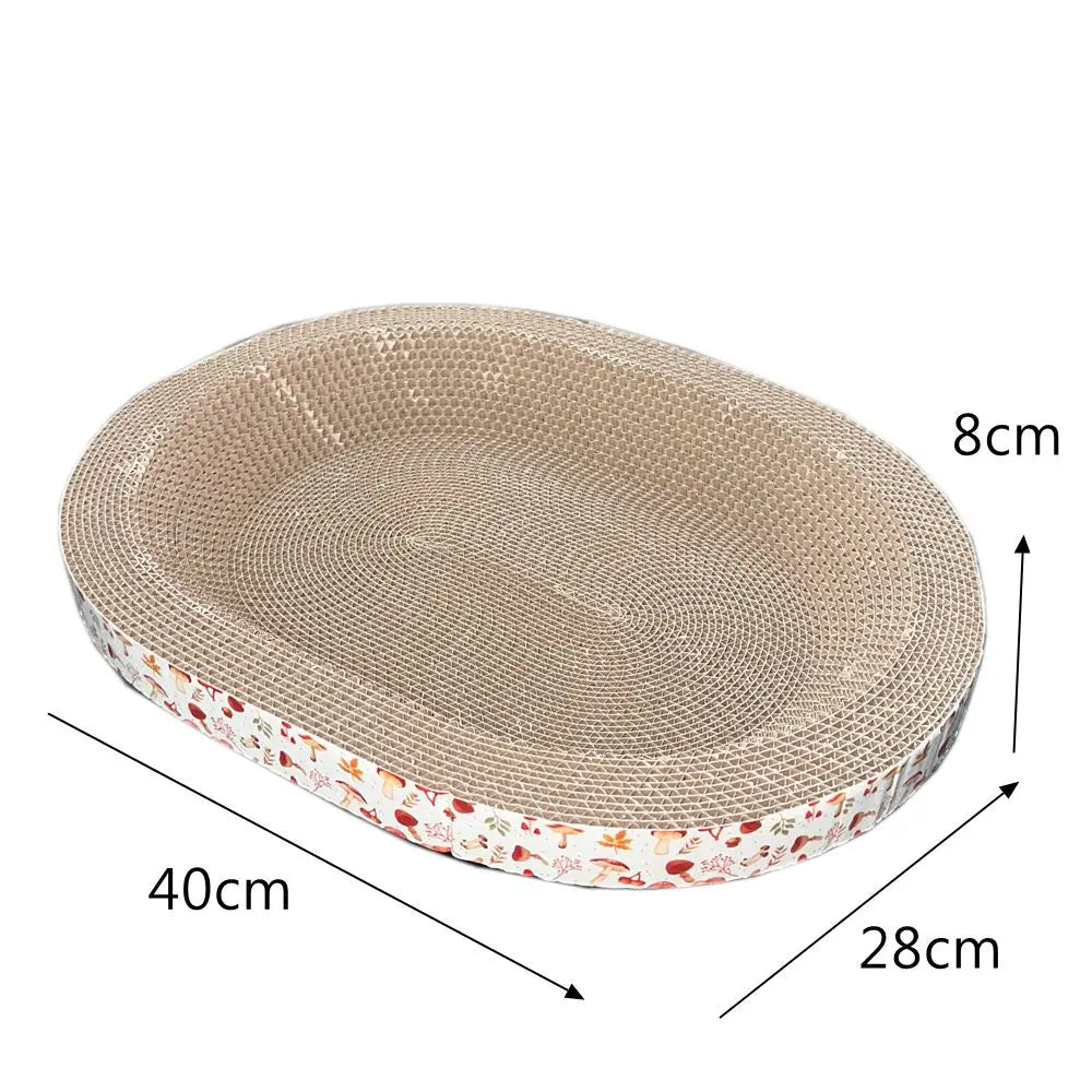 Tablero para rascar gatos, protege muebles, garra de molienda, juguetes, papel corrugado ovalado, nido para gatos resistente al desgaste, accesorios para gatos