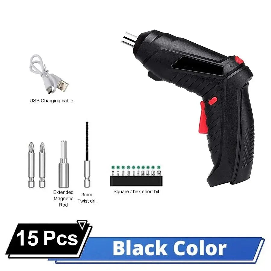 ZSKJ-Kit de destornillador eléctrico inalámbrico, 3,6 V, batería de litio recargable de 500mAh, Kit de taladro, herramientas eléctricas plegables para el hogar
