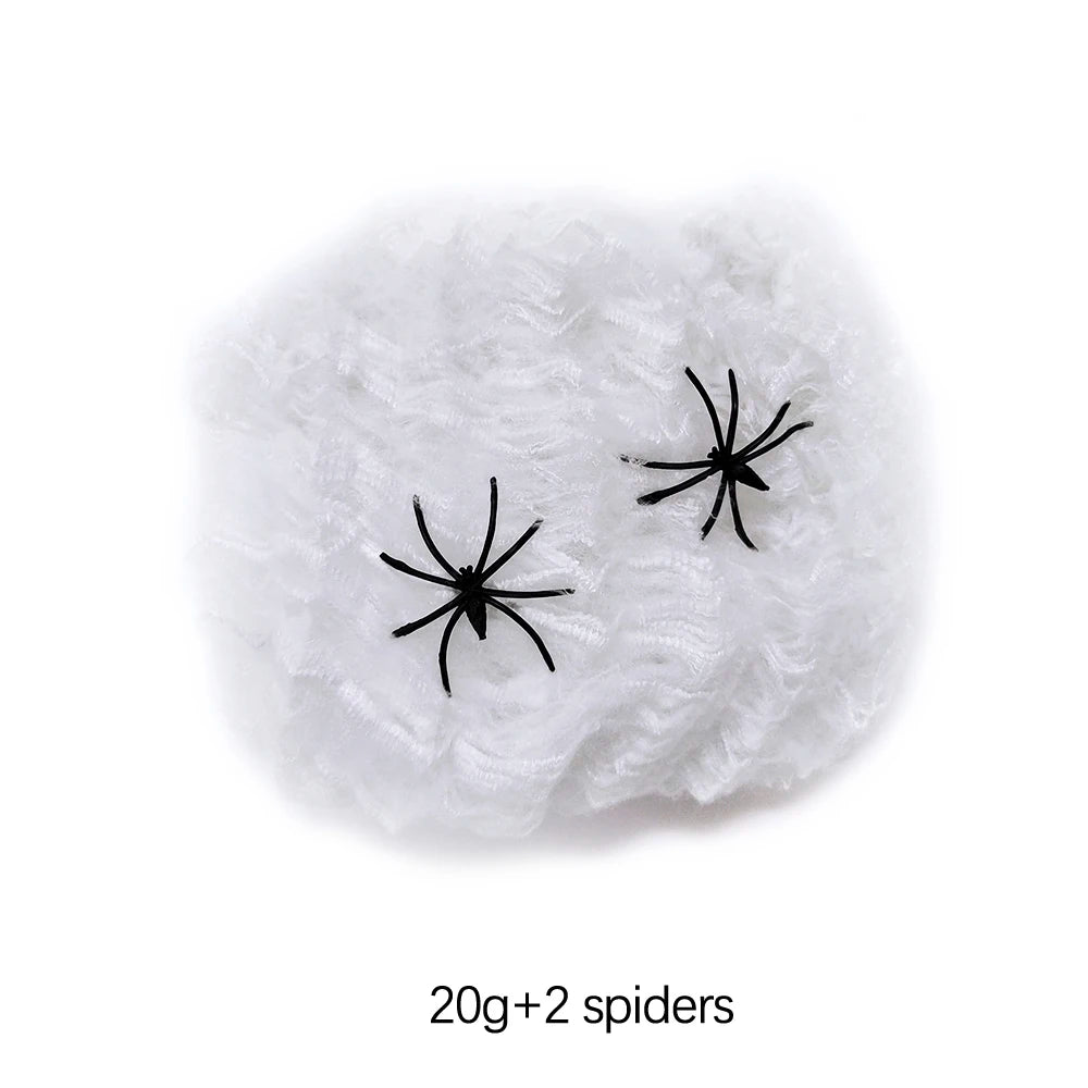 Decoración de Halloween, accesorios de fiesta, decoraciones para eventos, grito, fiesta, telaraña, accesorios negros para exteriores, araña de Casa Encantada