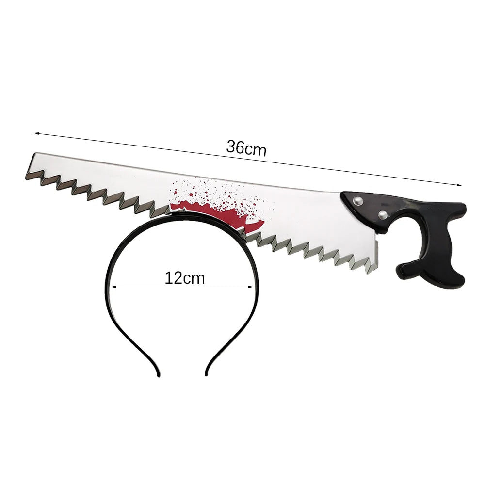 Aro para el pelo para Halloween, sangre de terror, hacha falsa, sierras, cuchillo, diadema gótica, fiesta de Halloween, mascarada, Cosplay, accesorios de decoración