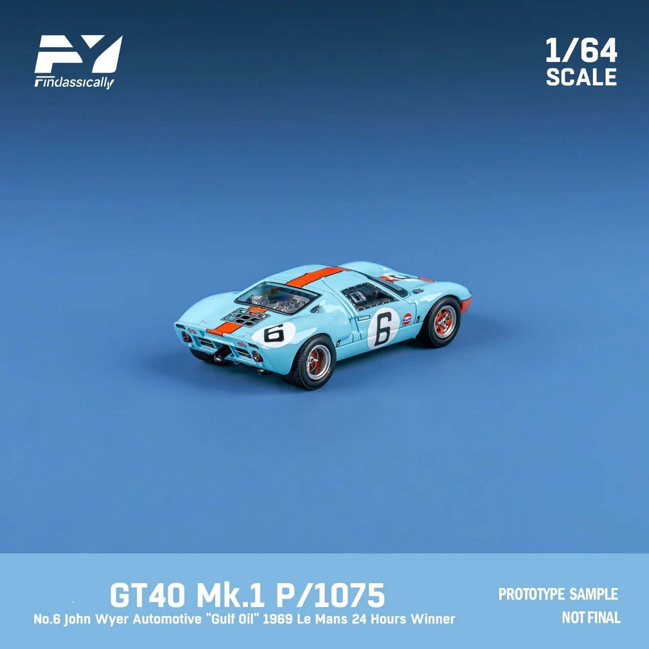 Findclassically FY 1:64 GT40 MK II GULF Color Diecast Model Car