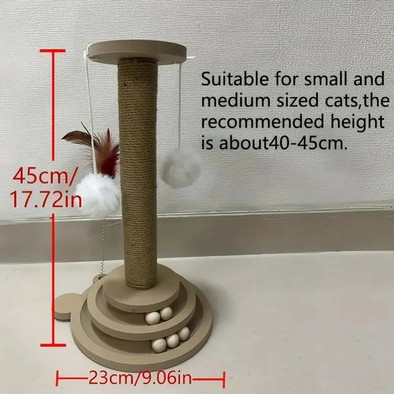 Juguete para Gato, plato giratorio de madera maciza para gato, palos divertidos para gato, tablero rascador de Sisal duradero, suministros para gatos, columna de agarre para gato