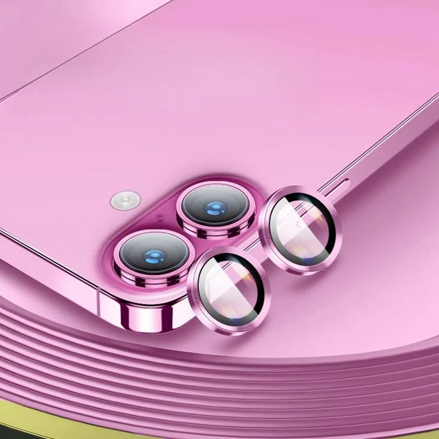 Protector de cámara con anillo de Metal de aluminio para iPhone 16 Plus, cubierta de vidrio templado para lente trasera para iPhone 17 + 16Plus, tapa protectora de lente