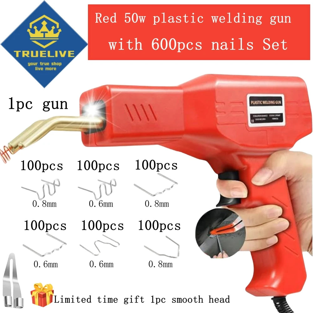 3000/1200/200 Uds grapadora caliente máquina de soldadura de plástico Kit de reparación de parachoques de coche reparaciones de plástico PVC grapadora caliente grapas pistola de soldar