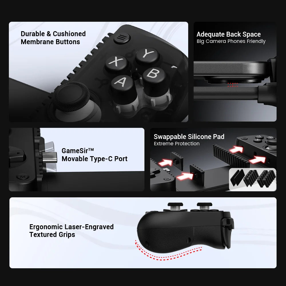 Controlador de juegos móvil Gamesir X5 Lite para palos de efecto Hall de IOS y Android tipo C