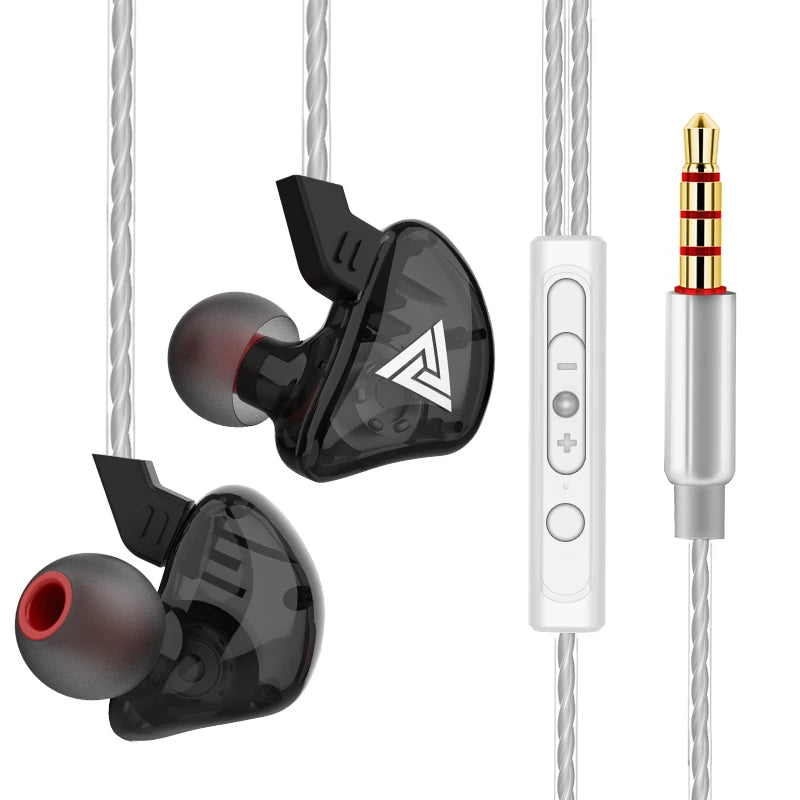 Auriculares con cable QKZ AK6 de cobre HiFi, auriculares estéreo para carreras y deportes, auriculares con micrófono 3,5mm