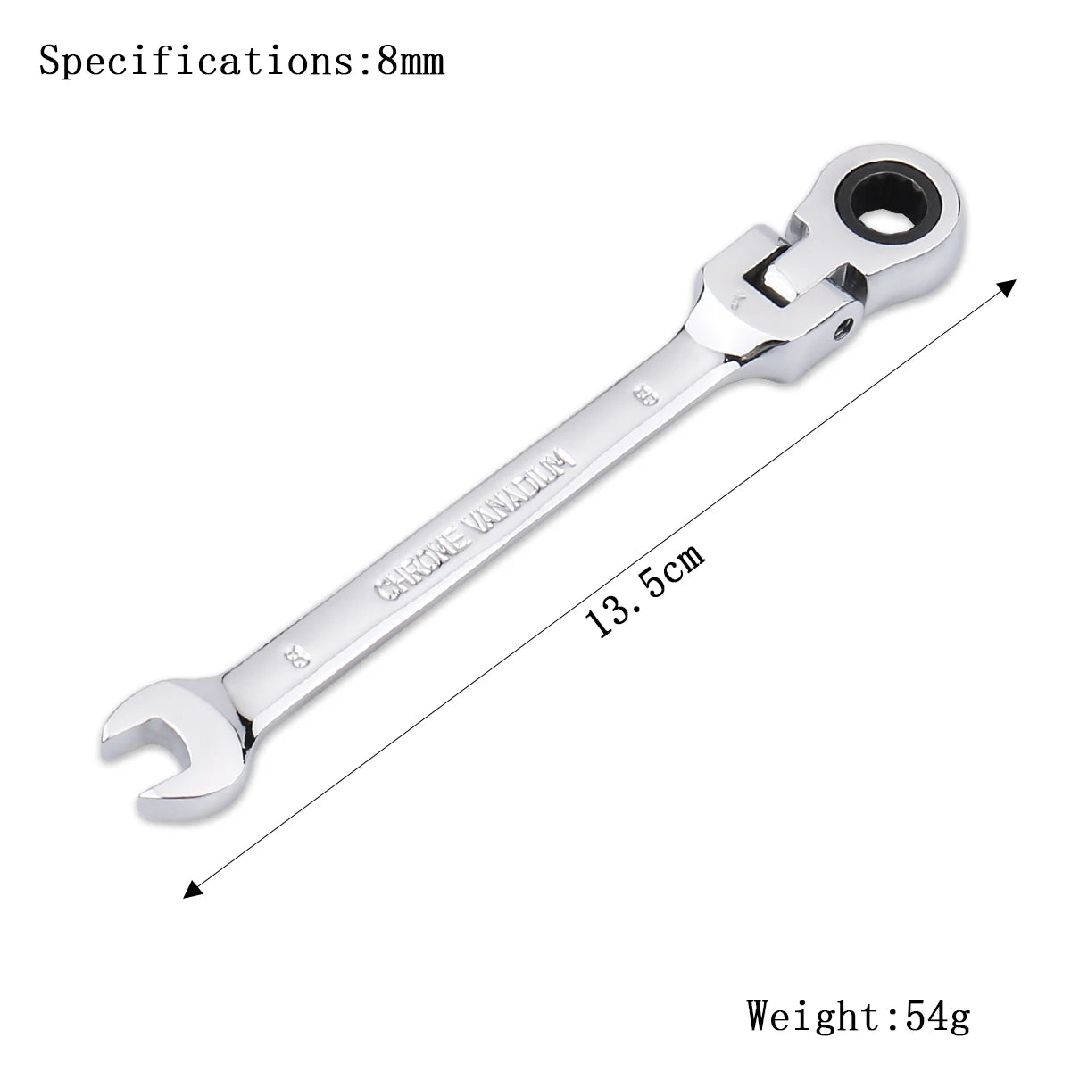 Llave de trinquete de llaves, juego de llaves, herramienta manual, trinquete de 72 dientes, cabezal Flexible, acabado de espejo, 6mm-27mm, reparación de automóviles y hogares, 1 Uds.