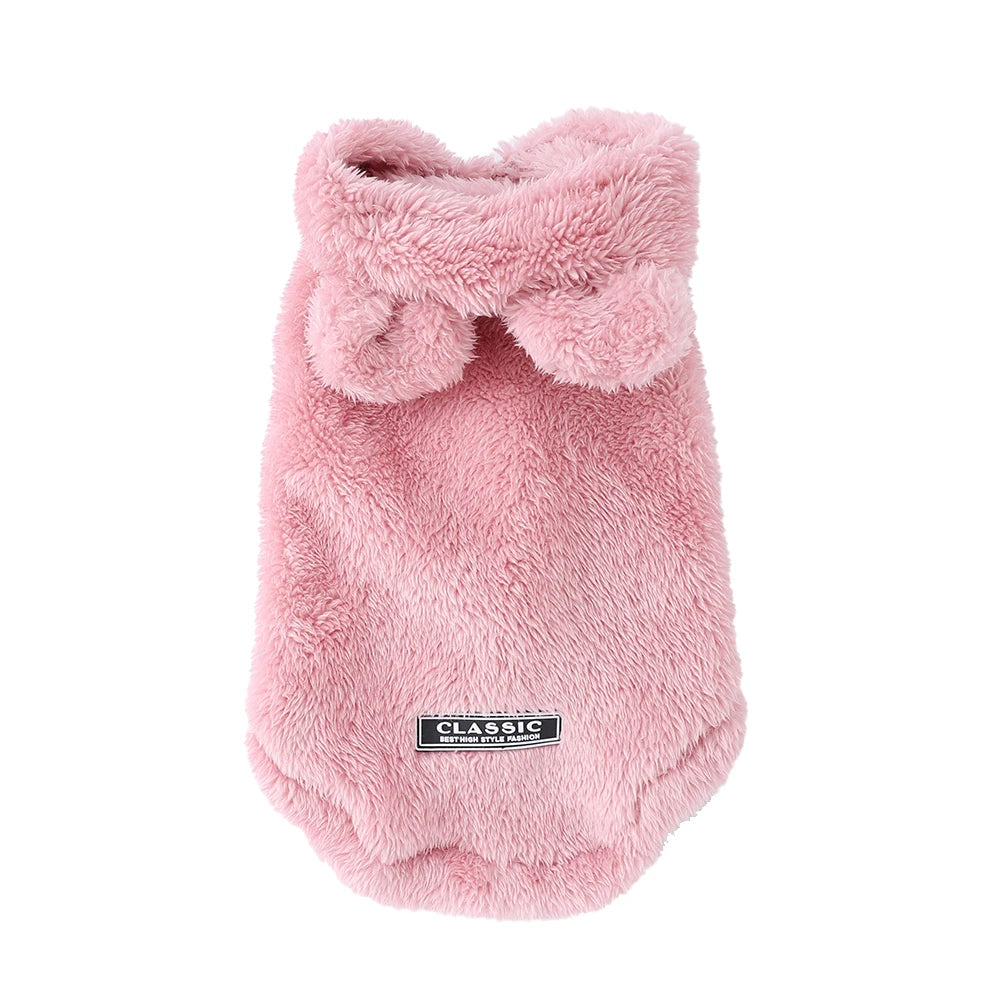 Sudadera con capucha cálida de invierno para gatos, trajes bonitos y acogedores para mascotas, ropa para mascotas con Orejas de conejo para perros pequeños y medianos, abrigo suave Sphynx para cachorros y gatitos