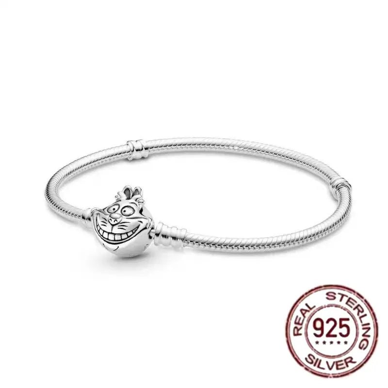 Pulsera de hueso de serpiente de Spider Man de plata de ley 100% S925, adecuada para pulsera Pandora, regalo de joyería de moda para mujer bi