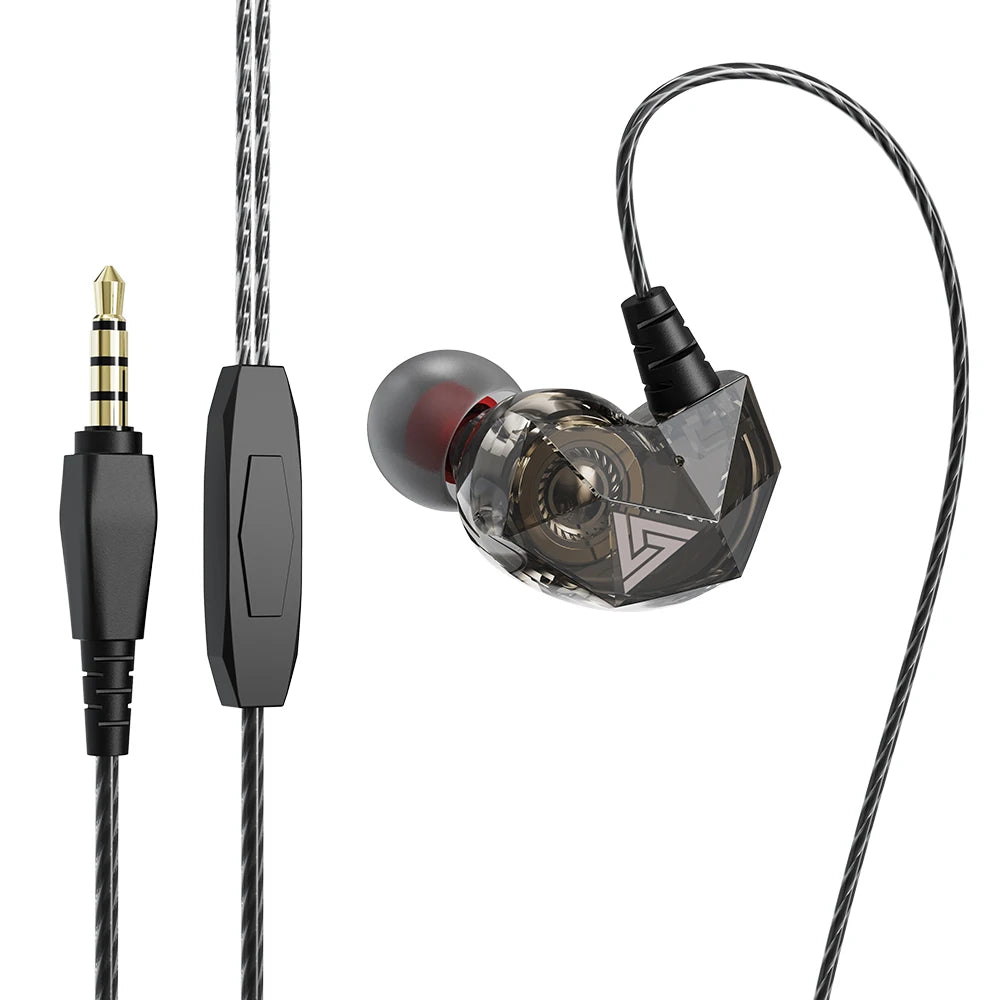 Auriculares con cable QKZ AK6 de cobre HiFi, auriculares estéreo para carreras y deportes, auriculares con micrófono 3,5mm