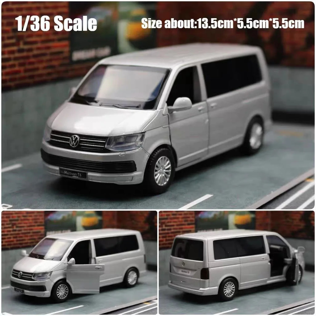 1:36 VW Multivan T6 MPV coche en miniatura de aleación Diecast Metal escala coche modelo colección estática niños cumpleaños juguetes vehículos regalos
