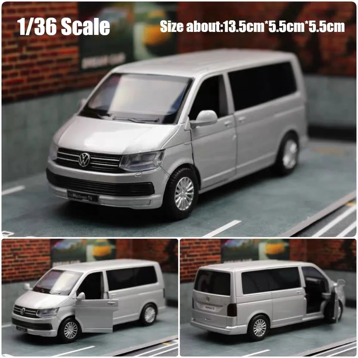 1:36 VW Multivan T6 MPV coche en miniatura de aleación Diecast Metal escala coche modelo colección estática niños cumpleaños juguetes vehículos regalos