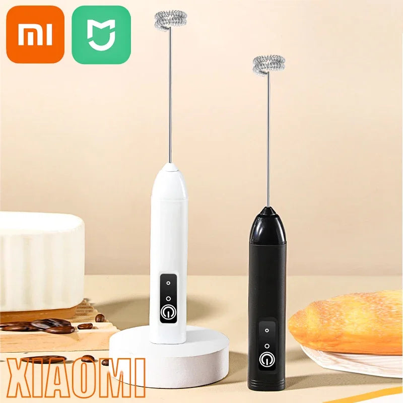 Batidor de huevos eléctrico recargable Xiaomi con soporte, batidor manual ajustable de 3 velocidades, mezclador de bebidas, Espumador de leche para café