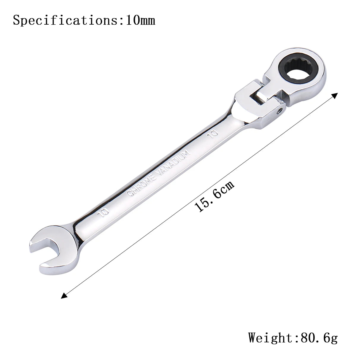Llave de trinquete de llaves, juego de llaves, herramienta manual, trinquete de 72 dientes, cabezal Flexible, acabado de espejo, 6mm-27mm, reparación de automóviles y hogares, 1 Uds.