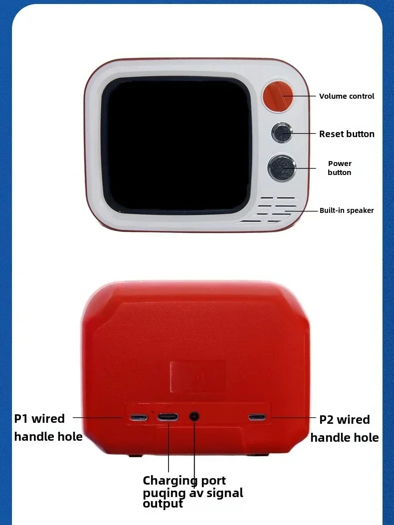 Consola de juegos portátil H7 Retro pequeña para TV, pantalla HD de 3,5 pulgadas, 740 juegos, vídeo, mando Dual, consola portátil, regalos para niños