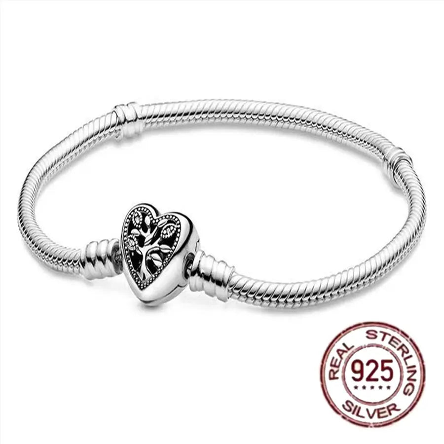 Pulsera de hueso de serpiente de Spider Man de plata de ley 100% S925, adecuada para pulsera Pandora, regalo de joyería de moda para mujer bi