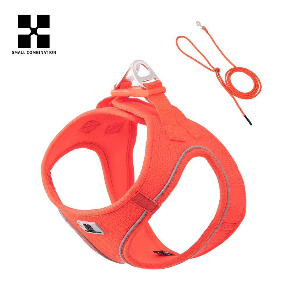 Juego de correas y arnés para perros pequeños y medianos, arnés reflectante ajustable para cachorros y gatos, chaleco para mascotas, Chihuahua, Yorkies, caminar al aire libre