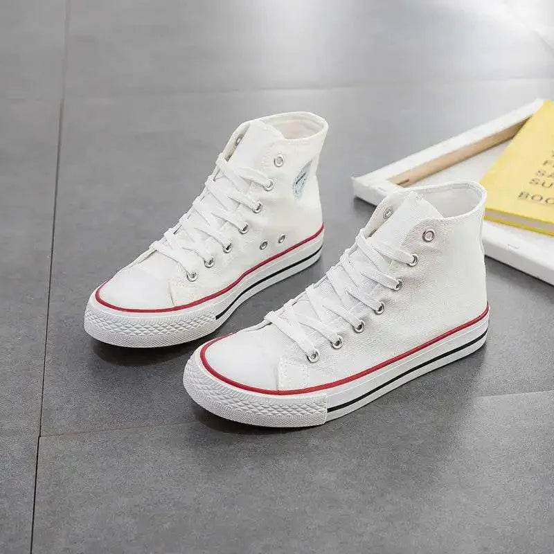 Zapatos de lona Ins de alta calidad para mujer, zapatos coreanos Ulzzang versátiles para estudiantes, primavera, nuevo estilo, cubierta de tobillo de fondo plano, zapatos con suela de goma