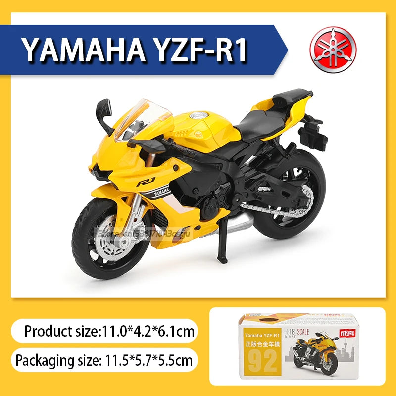MSZ 1:18 Suzuki GSX-R1000 YAMAHA YZF-R1 motocicleta clásica modelo estático aleación fundición a presión coche juguete regalos
