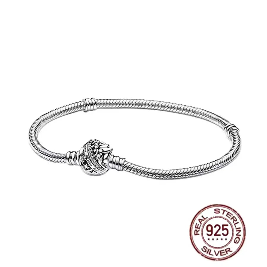 Pulsera de hueso de serpiente de Spider Man de plata de ley 100% S925, adecuada para pulsera Pandora, regalo de joyería de moda para mujer bi