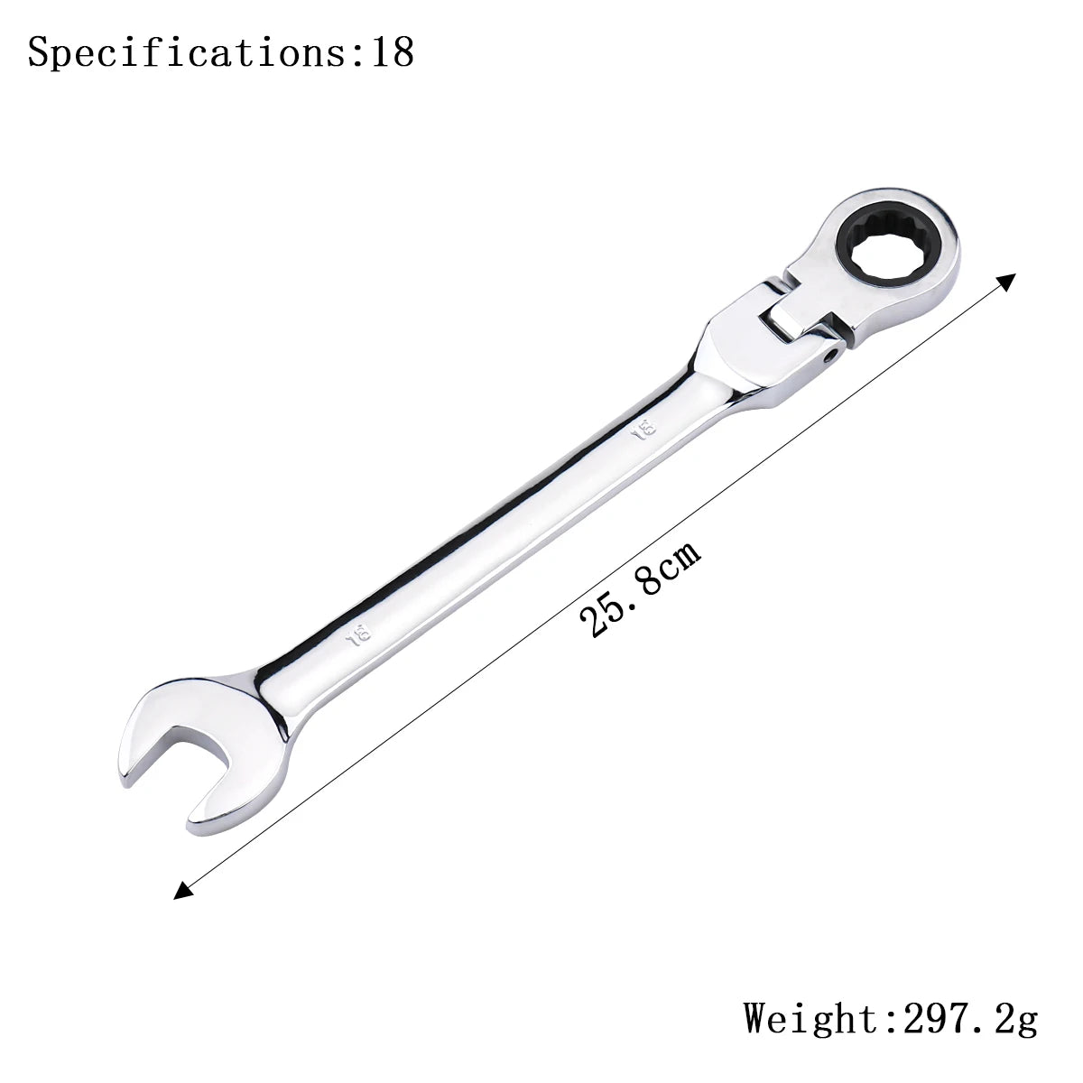 Llave de trinquete de llaves, juego de llaves, herramienta manual, trinquete de 72 dientes, cabezal Flexible, acabado de espejo, 6mm-27mm, reparación de automóviles y hogares, 1 Uds.