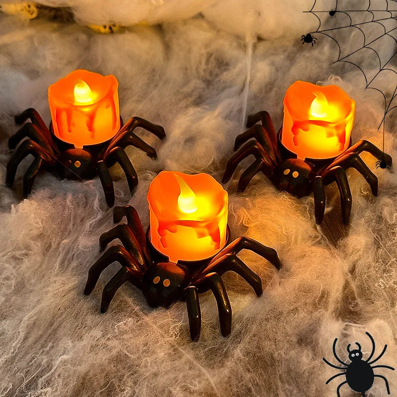 Luces nocturnas de araña para decoración de Halloween, suministros para fiestas, accesorios de decoración, Bar, Casa Encantada, accesorios para fiestas de terror, 1 Uds.