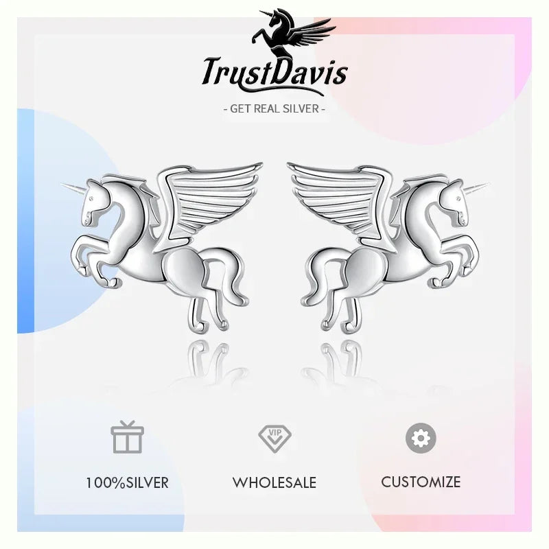 TrustDavis-collar de Plata de Ley 925 auténtica con forma de serpiente y ondas de agua, cadena de caja de 40/45cm, collar para mujer, joyería DC25