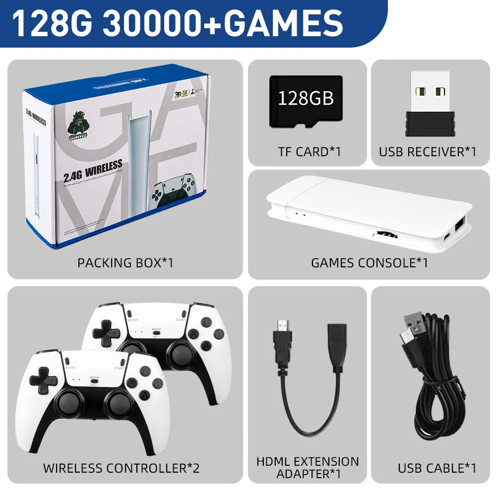 Consola de videojuegos M15, palo de juego de TV 4K, 64G, 20000 juegos integrados, reproductor de juegos portátil Retro con controlador de mando inalámbrico
