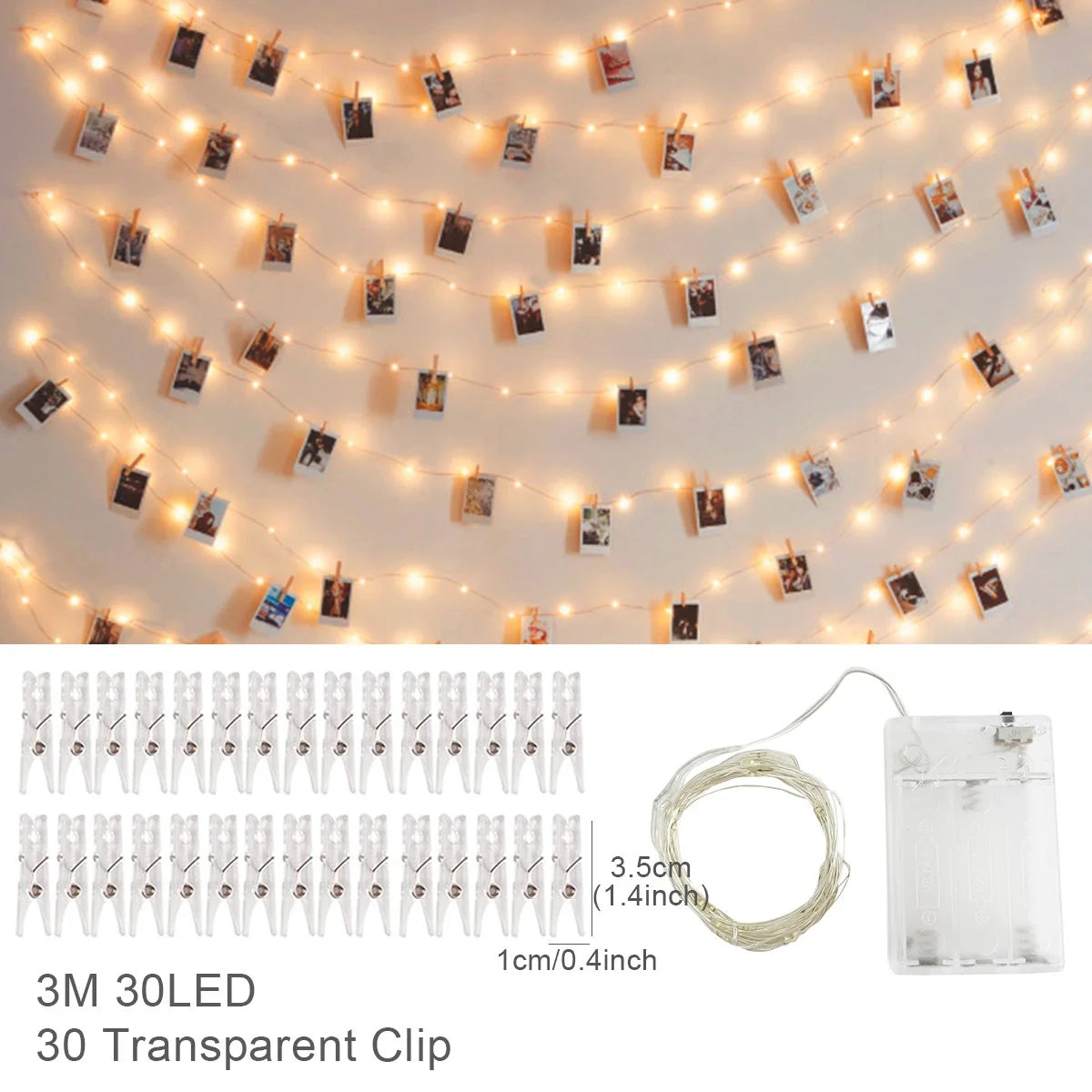 Clip de foto, pancarta de luz, decoración de boda, decoración de fiesta de cumpleaños, pancarta para Baby Shower para niños y niñas, decoración navideña 2023