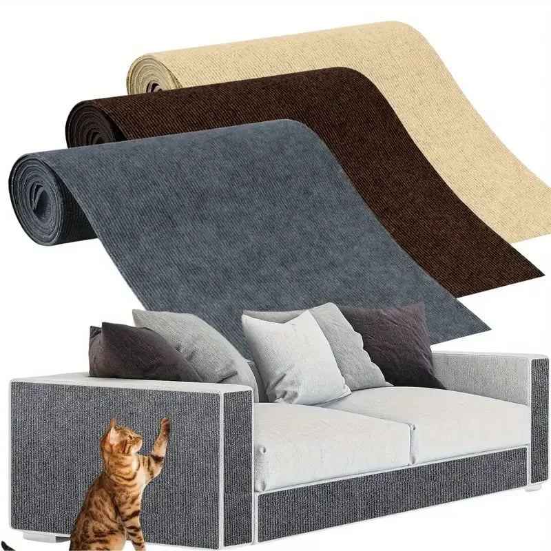 Alfombra rascadora para gatos recortable, alfombra autoadhesiva, rascador para mascotas, muebles, sofá, esquina, Protector de pared para sofá interior