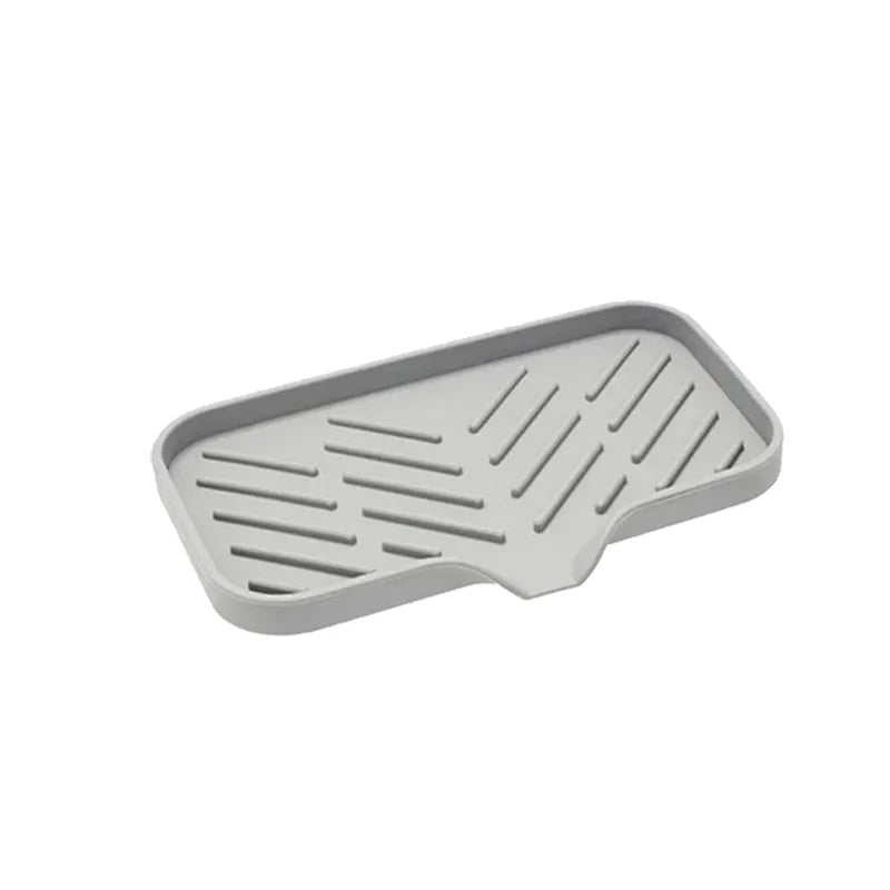 Bandeja de silicona para fregadero con drenaje, soporte de almacenamiento de esponja y jabón, fregadero de encimera, estante de almacenamiento de cepillos, organizador de cocina