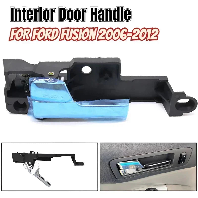Manija de puerta Interior cromada para Ford Fusion 2006-2012 para Mercury Milan 2006-11 Lincoln MKZ 2007-12 Lincoln Zephyr 2006-09 LHD